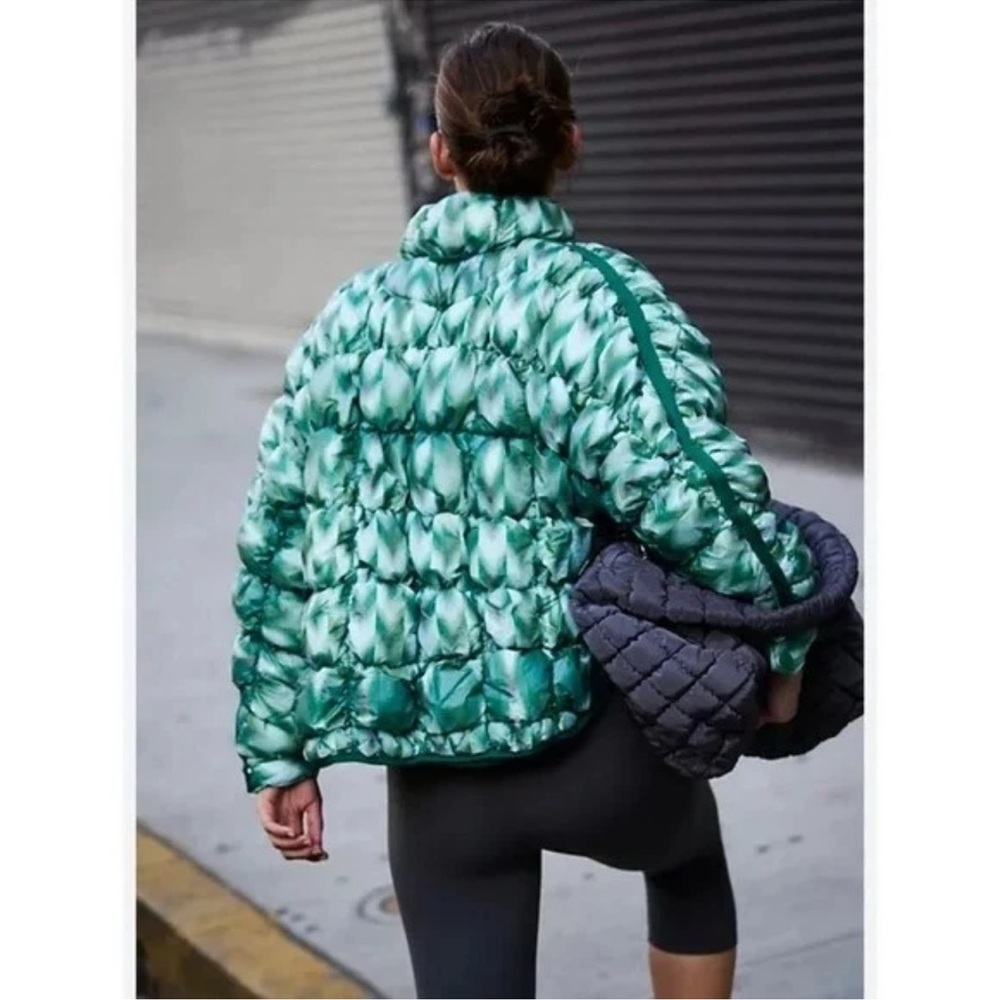 NWT Free People Kelly Green Pippa Packable Puffer Jacket Size M - Picture 2 of 8